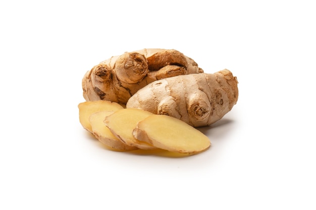 Ginger root isolated on white background