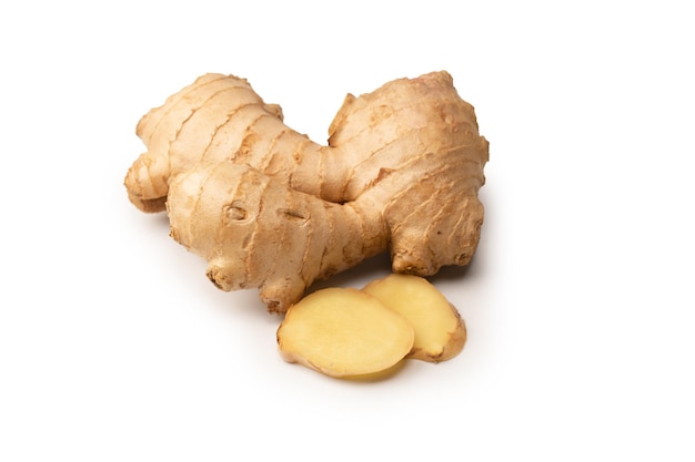 Ginger root isolated on white background