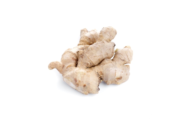 Ginger root on white background. High quality photo