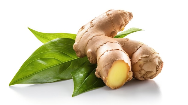 Ginger root on a white background