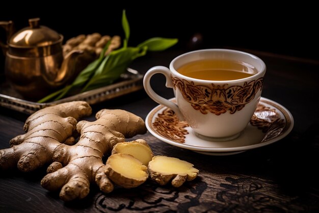 Ginger tea in a cup