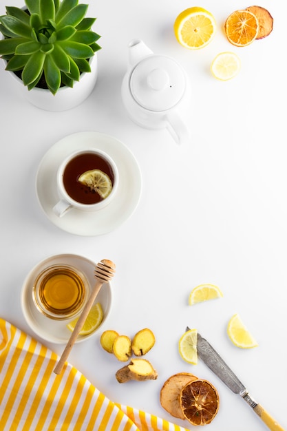 Ginger tea with lemon 