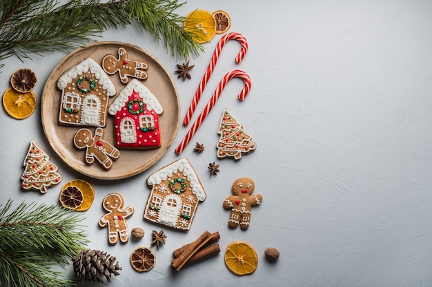 Gingerbread cookies for christmas Festive, sweet pastry, . Beautiful, spice. Christmas concept