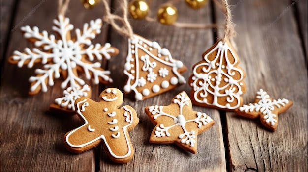 Gingerbread cookies on a string