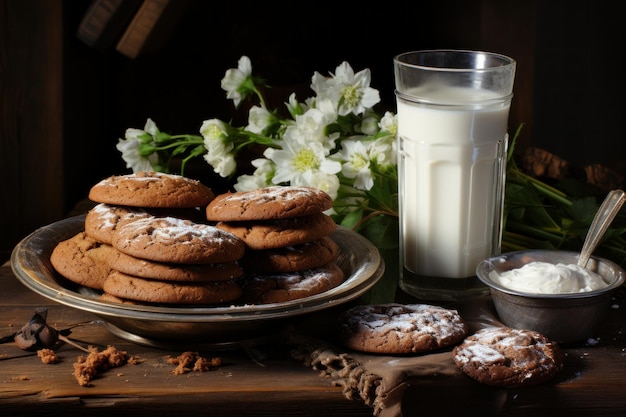 gingerbread cookies with milk