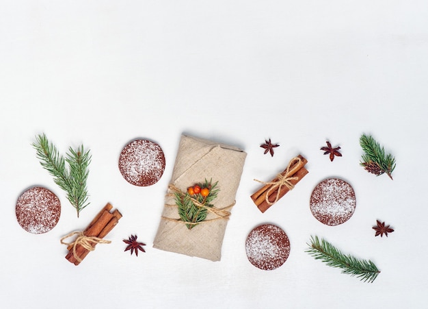 Gingerbread cookies with spices and decorations