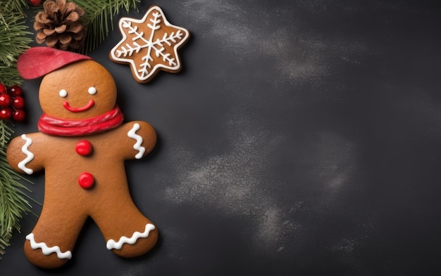 gingerbread man on chalkboard background