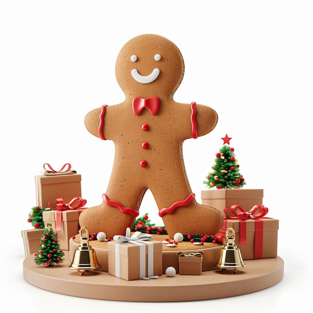 Photo a gingerbread man made of gingerbread cookies