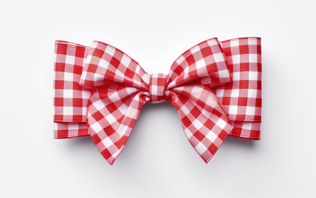 Gingham Ribbon On White background