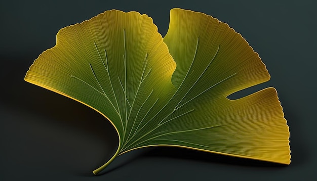 Ginkgo leaf digital art illustration Generative AI