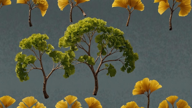 ginkgo on transparent background