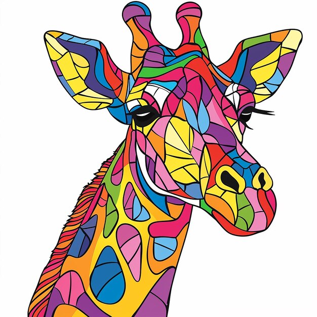 Giraffe Coloring Art for Kids