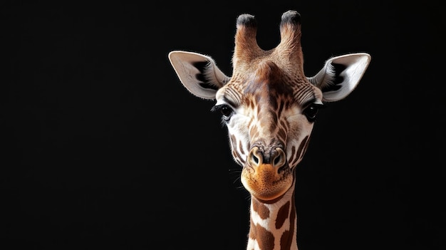 giraffe on a dark background