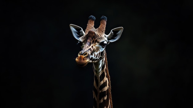 giraffe on a dark background