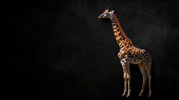 Photo giraffe on a dark background