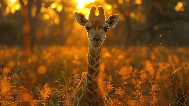 Giraffe in Golden Light