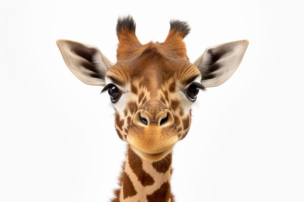 a giraffe is looking at the camera