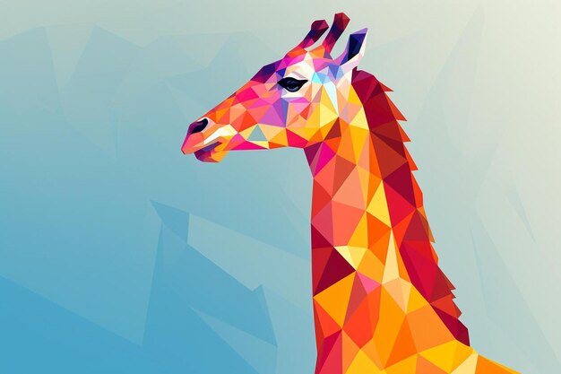 Photo a giraffe is shown in a low poly style