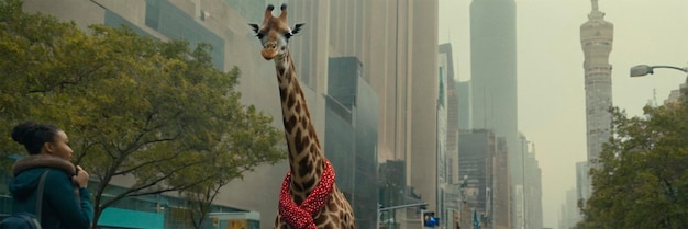 Photo a giraffe is shown in a photo from the film