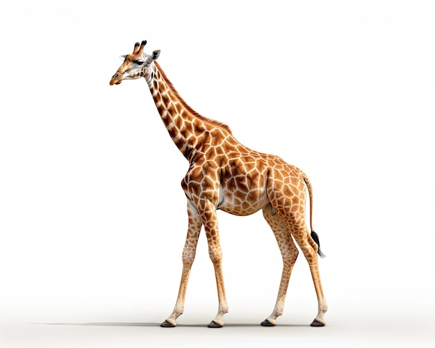 Giraffe on isolate white background Generative ai