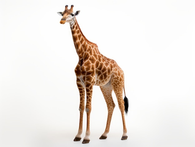 A giraffe isolated on a white background