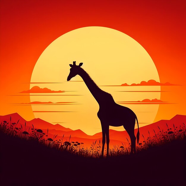 Giraffe Silhouette Illustration