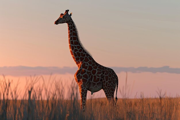 Photo giraffe standing tall in the savanna