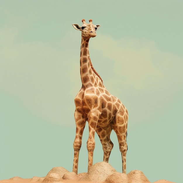 a giraffe in the style of thomas wrede animated gifs hyperrealistic animal illustrations franz