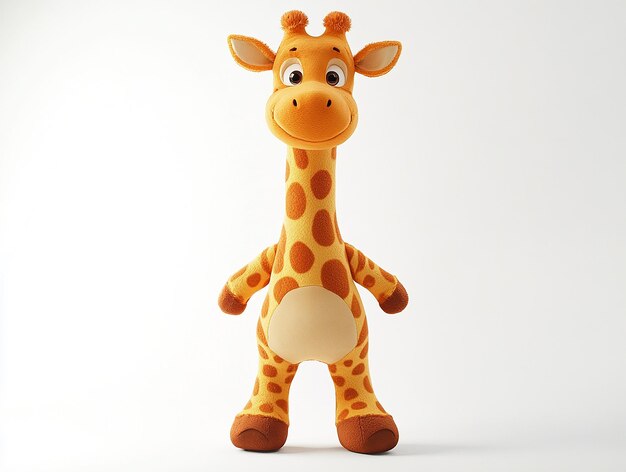 Photo a giraffe toy with a white belly and brown spots