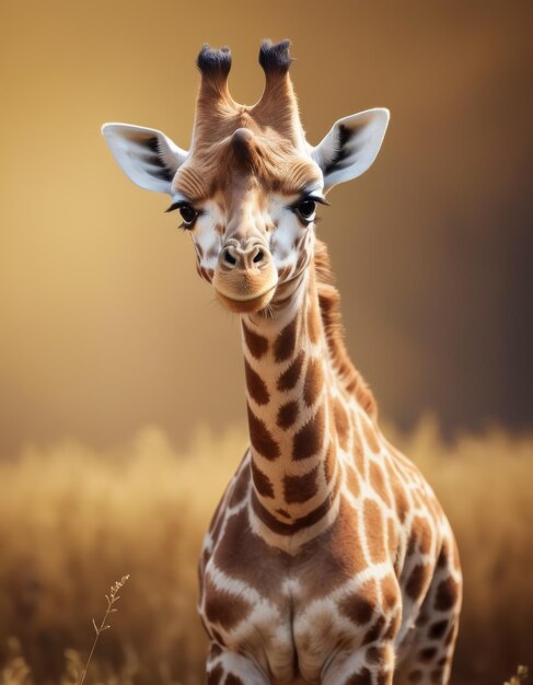 Photo a giraffe with a brown background and a brown background