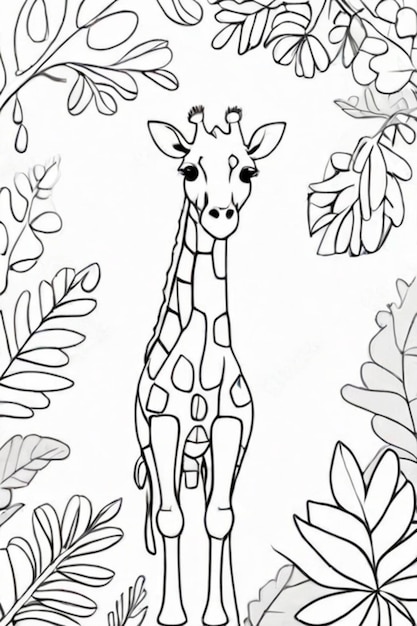 a giraffe with a giraffe on it and a drawing of a giraffe