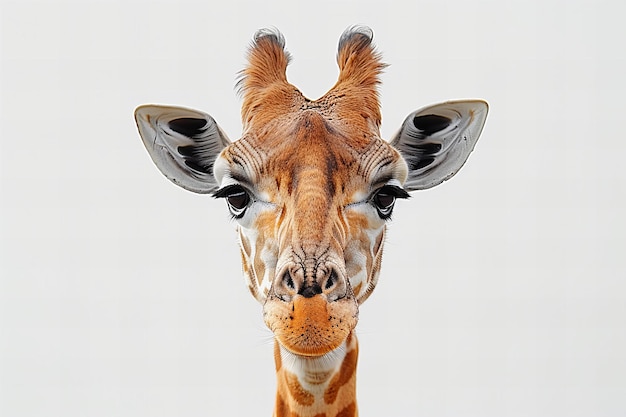 Photo a giraffe with a giraffes head and the eyes are open