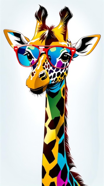 a giraffe with glasses that has a giraffe on it