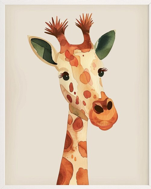 Photo a giraffe with the head of a giraffe on a white background