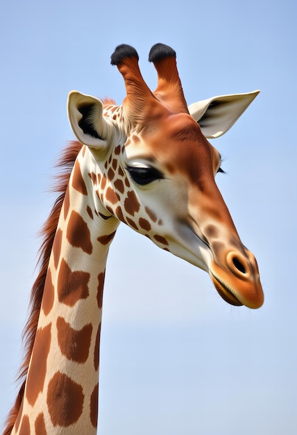 Photo a giraffe with a long neck and a long neck