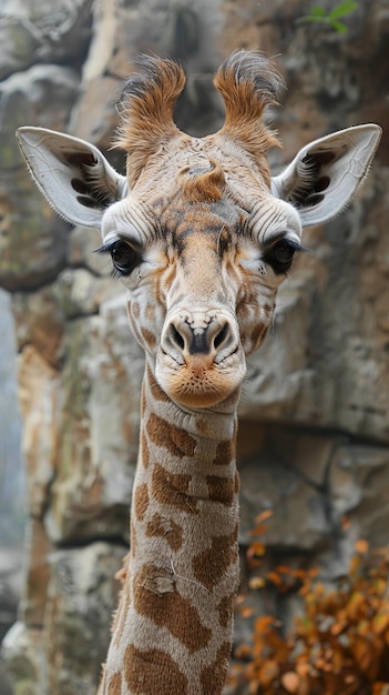 a giraffe with a long neck and a nose that says  giraffe