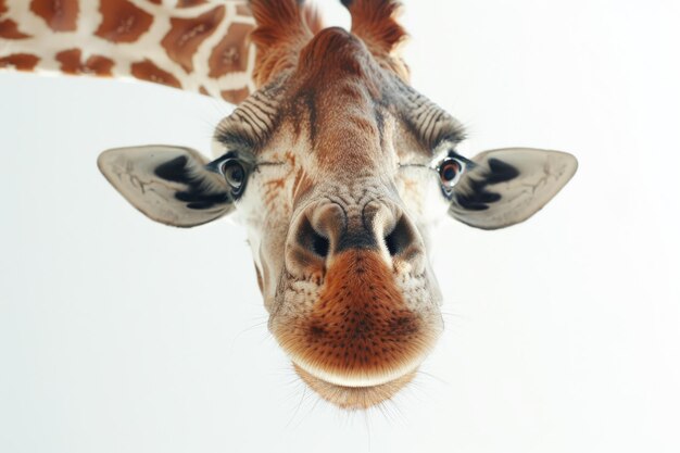 Photo a giraffe with a nose that says giraffe