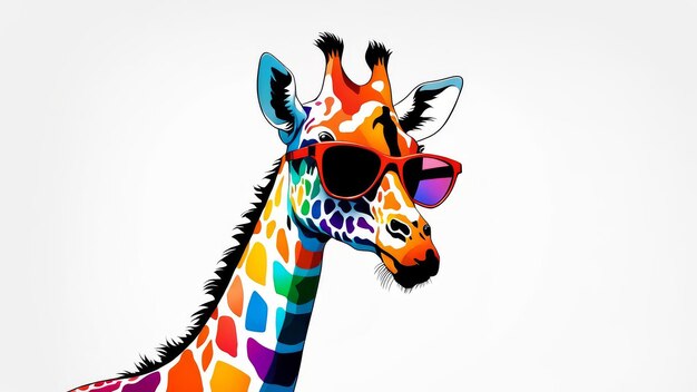 giraffe with sunglasses on its head