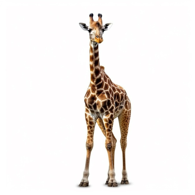 A giraffe with a white background and the word giraffe on it.