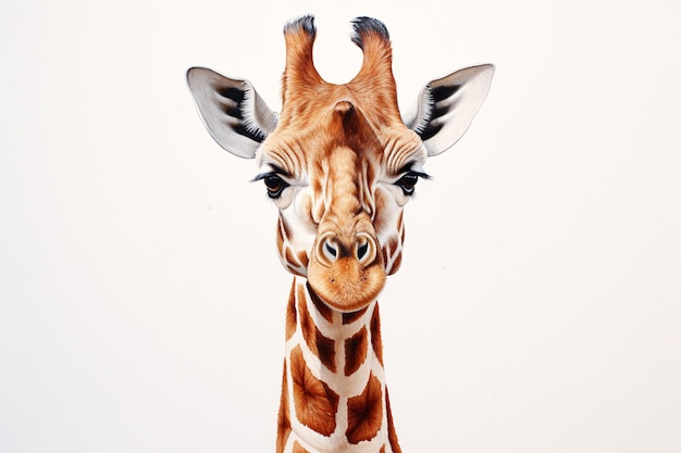 a giraffe with a white background