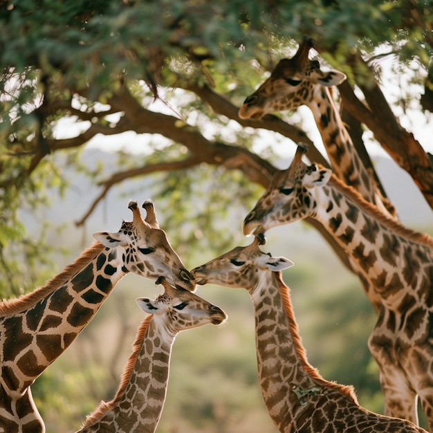 Giraffes feasting on tree leaves showcasing their unique dietary habits