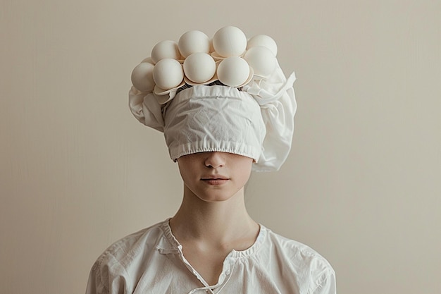 Photo a girl baker holding fresh white bread