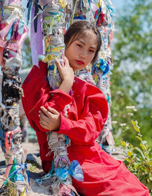 The girl of Buryat appearance on Lake Baikal