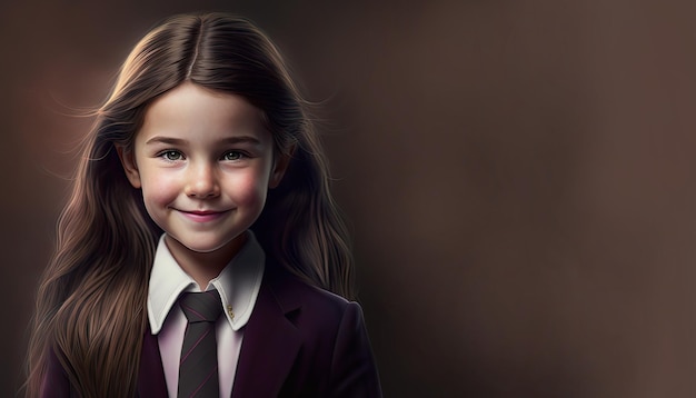 Girl in business suit illustration by generative AI