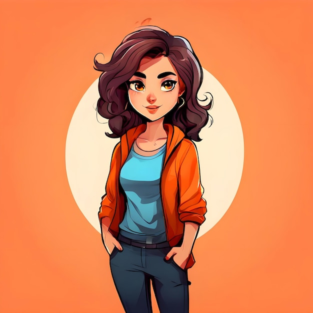 Photo girl cartoon avatar