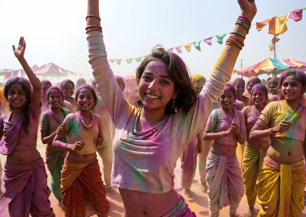 Girl celebrating Holi festival