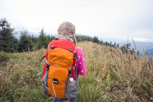 Girl child in the mountains