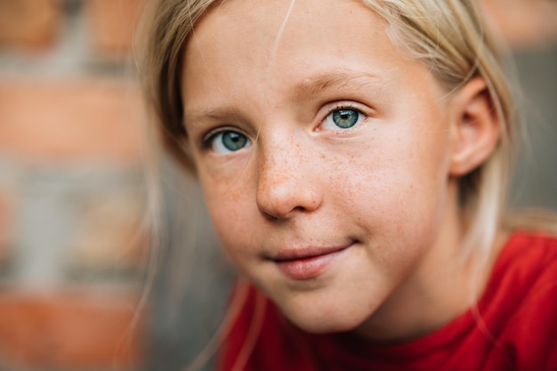 Girl child portrait happy face young person