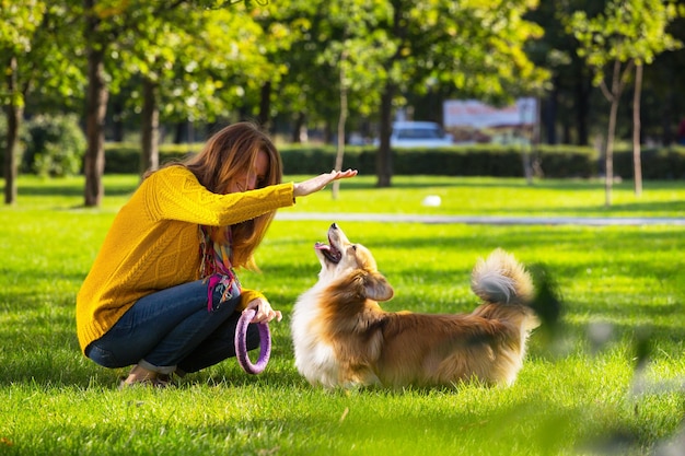 Girl and dog