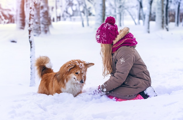 Girl and dog